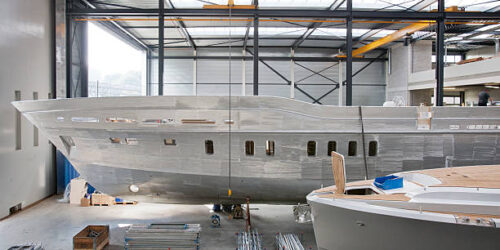 Shipyard where luxury yachts are built